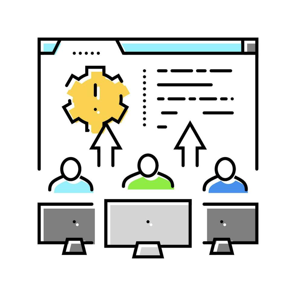 exigence rassemblement analyste Couleur icône vecteur illustration