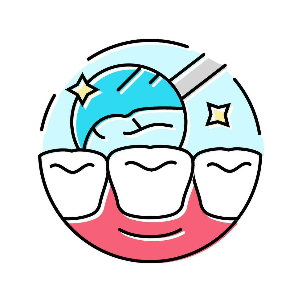 vérifier en haut dentaire procédure Couleur icône vecteur illustration