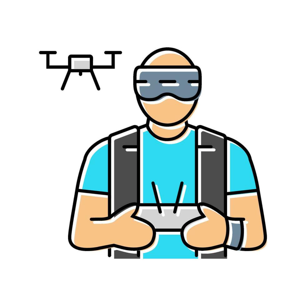 drone pilote drone Couleur icône vecteur illustration