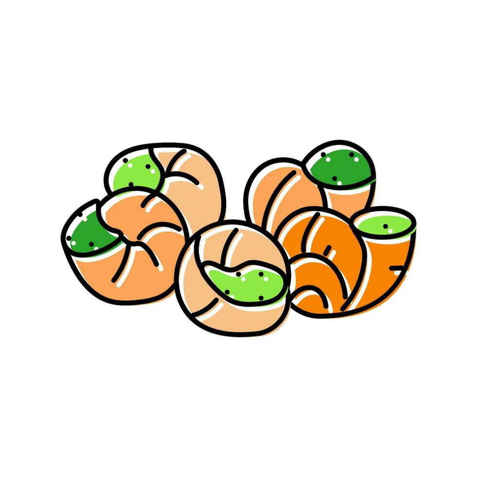escargot plat français cuisine Couleur icône vecteur illustration