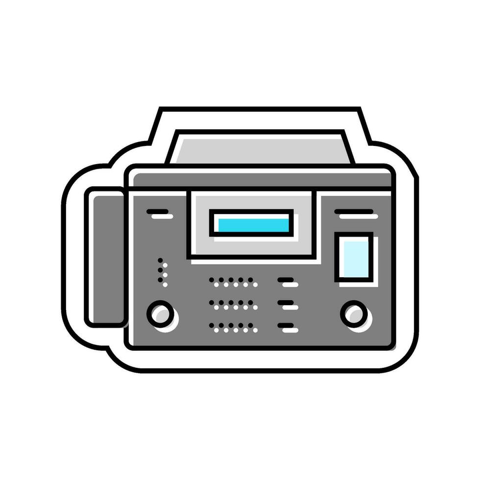 fax dispositif Télécharger fichier Couleur icône vecteur illustration