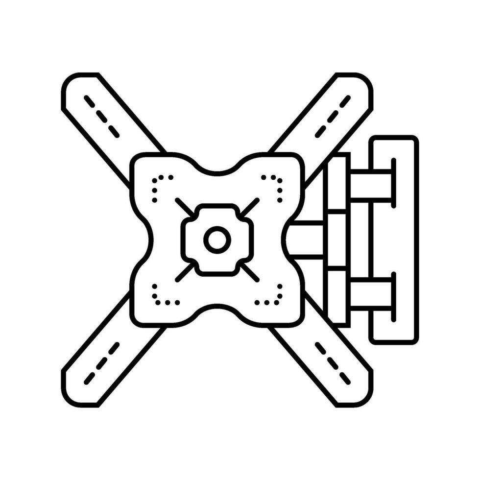 la télé mur monter Accueil accessoire ligne icône vecteur illustration