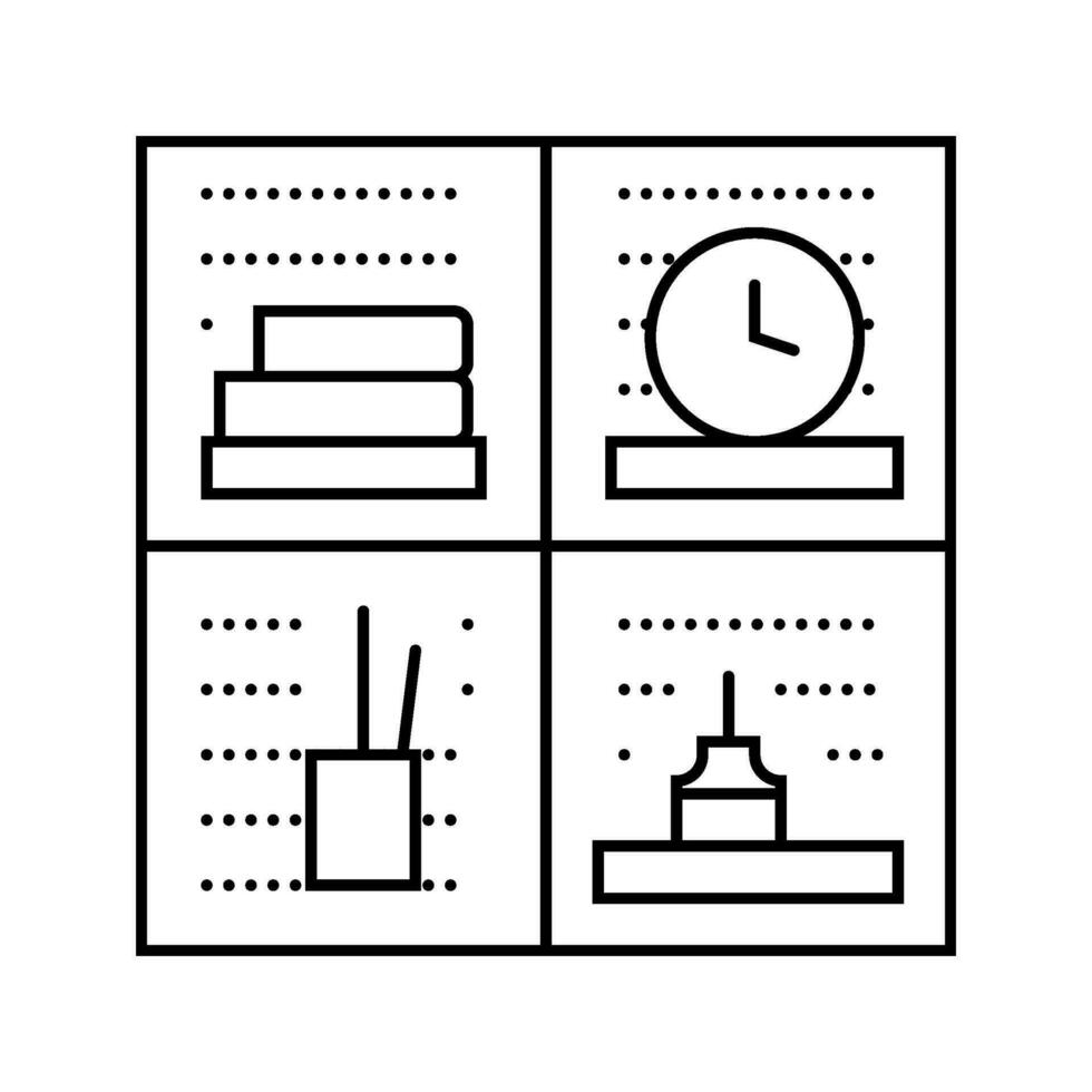 panneau perforé enfant chambre ligne icône vecteur illustration