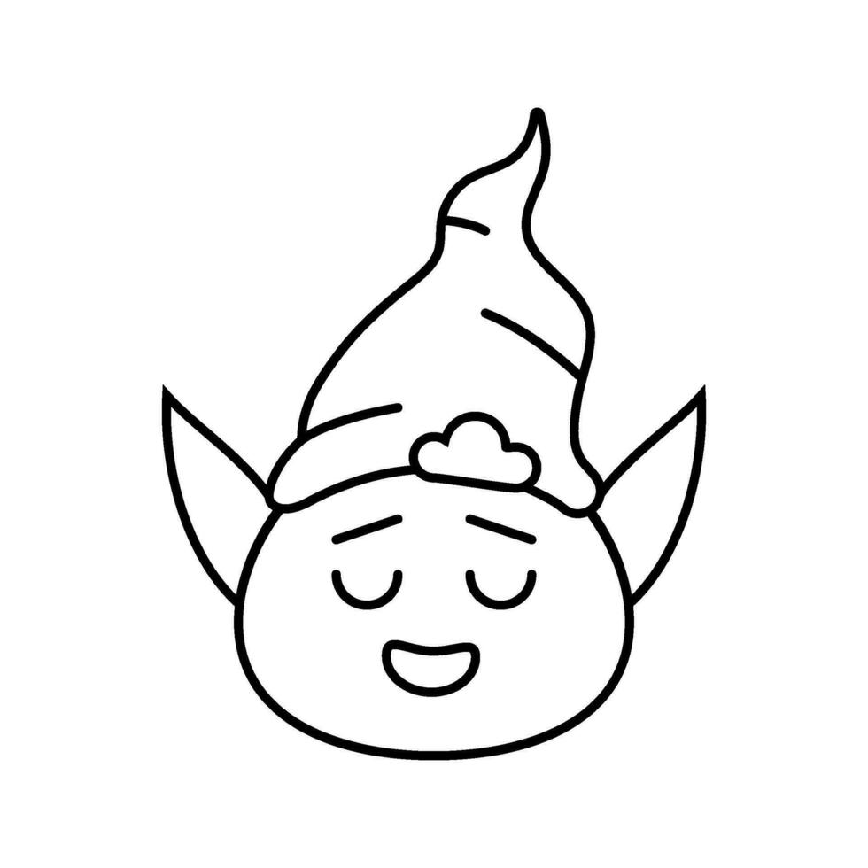 tête elfe peu ligne icône vecteur illustration