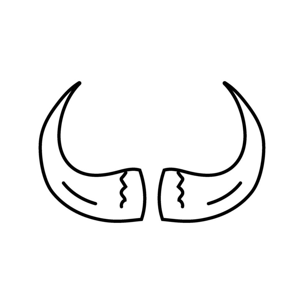 bison klaxon animal ligne icône vecteur illustration