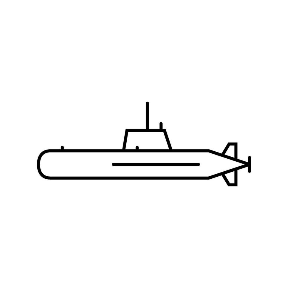 sous-marin arme guerre ligne icône vecteur illustration