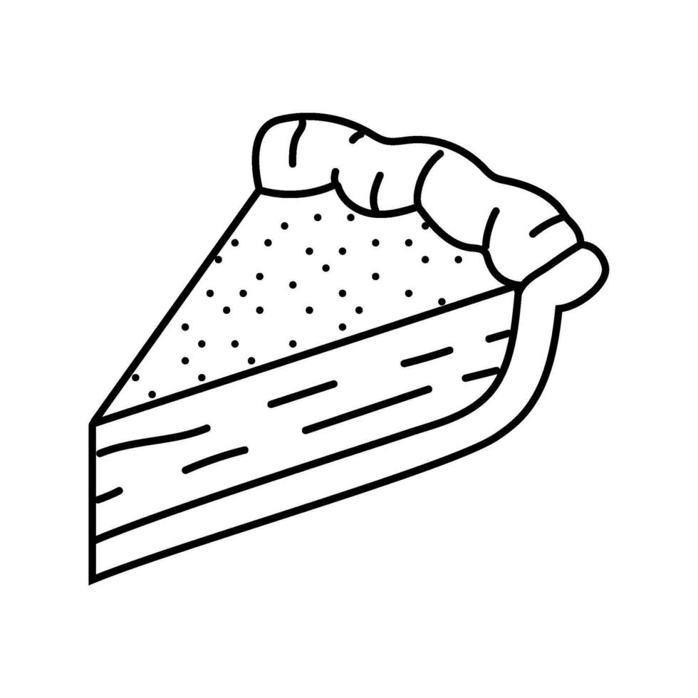 citrouille tarte tranche nourriture casse-croûte ligne icône vecteur illustration