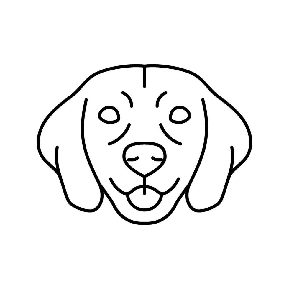 beagle chien chiot animal de compagnie ligne icône vecteur illustration