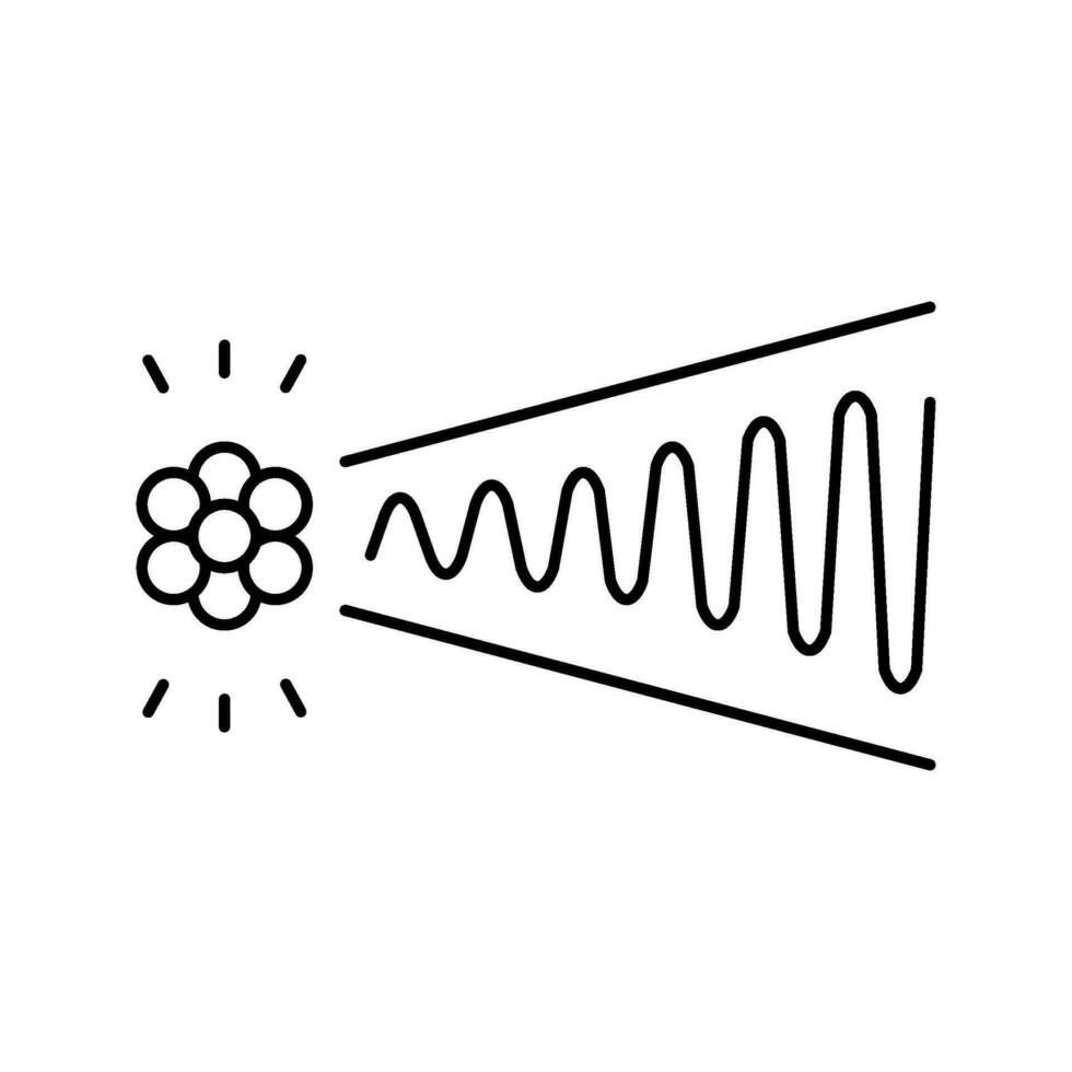 gamma des rayons nucléaire énergie ligne icône vecteur illustration