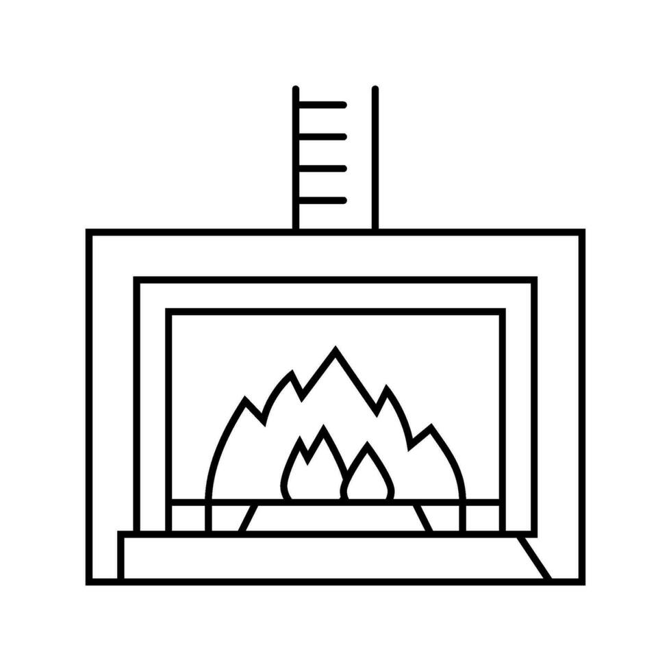 cheminée gaz un service ligne icône vecteur illustration