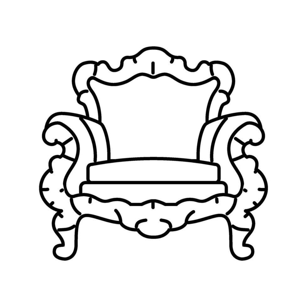 fauteuil luxe Royal ligne icône vecteur illustration