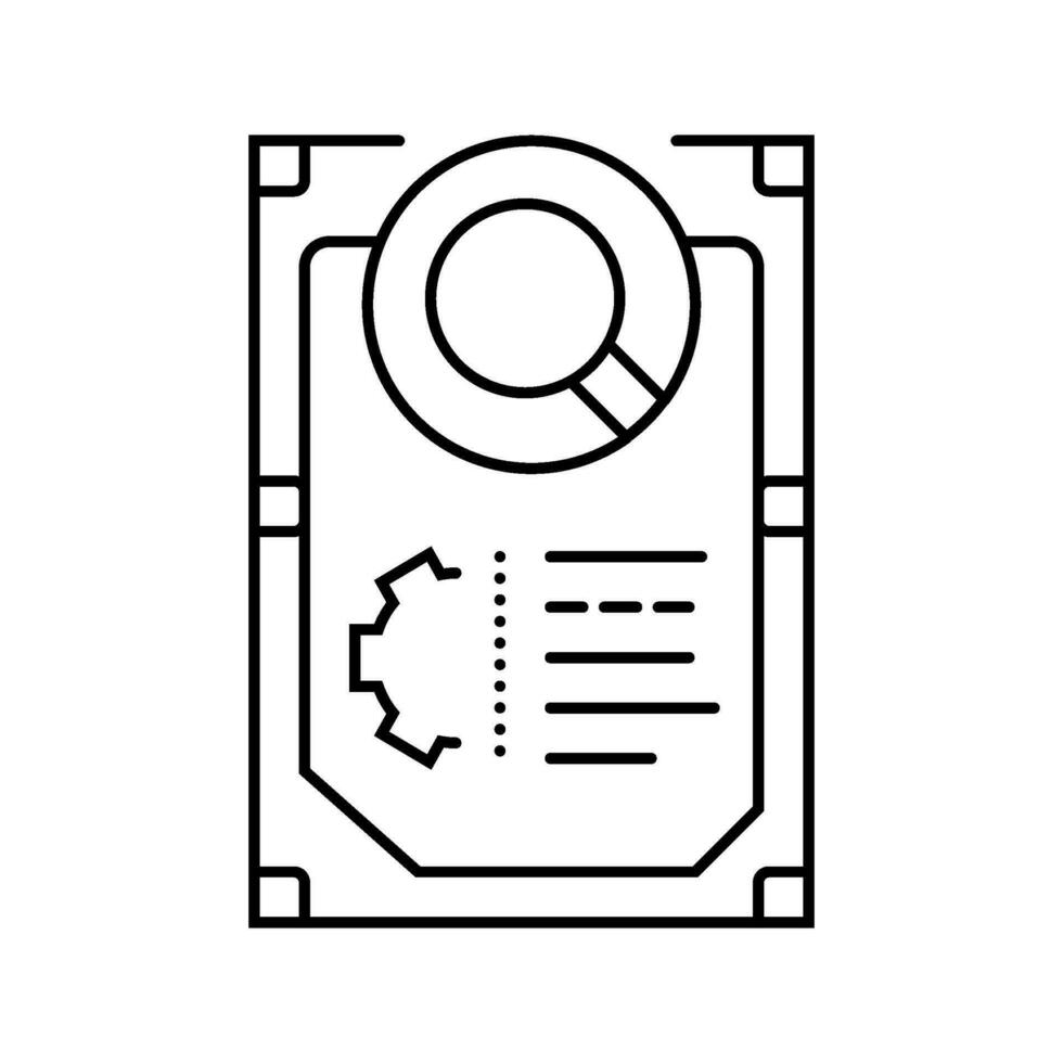 Matériel diagnostic réparation ordinateur ligne icône vecteur illustration