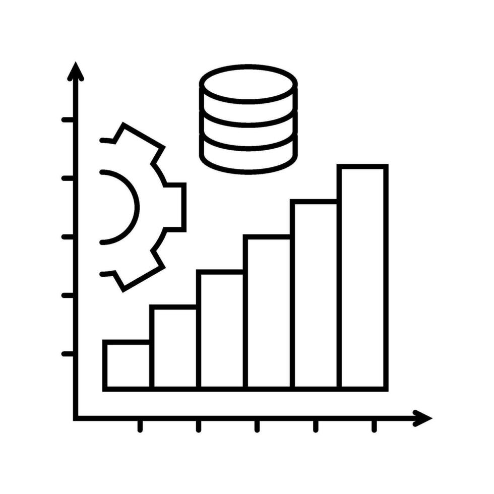 performance réglage base de données ligne icône vecteur illustration