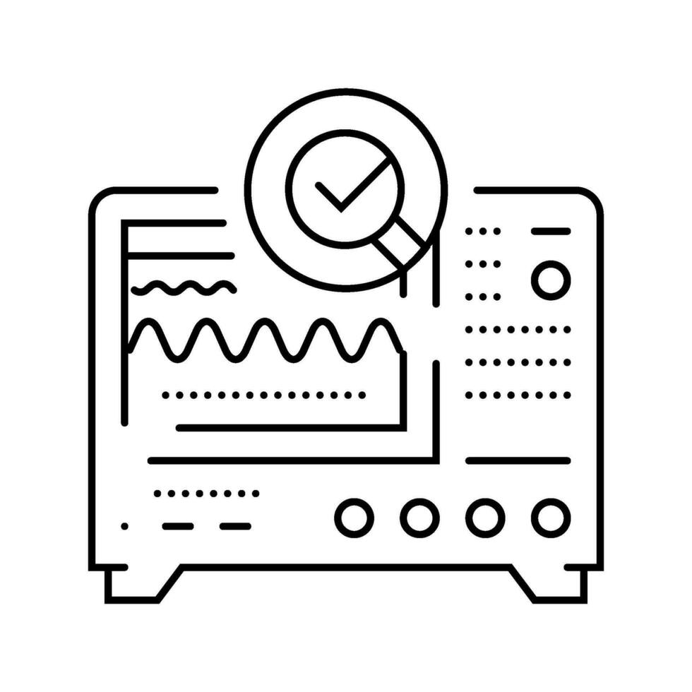 oscilloscope une analyse électronique ligne icône vecteur illustration