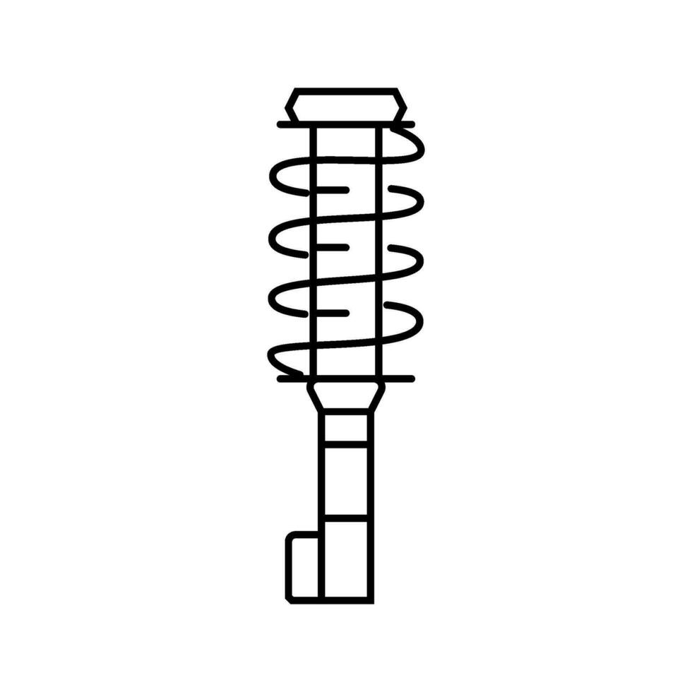 choc absorbeur voiture mécanicien ligne icône vecteur illustration