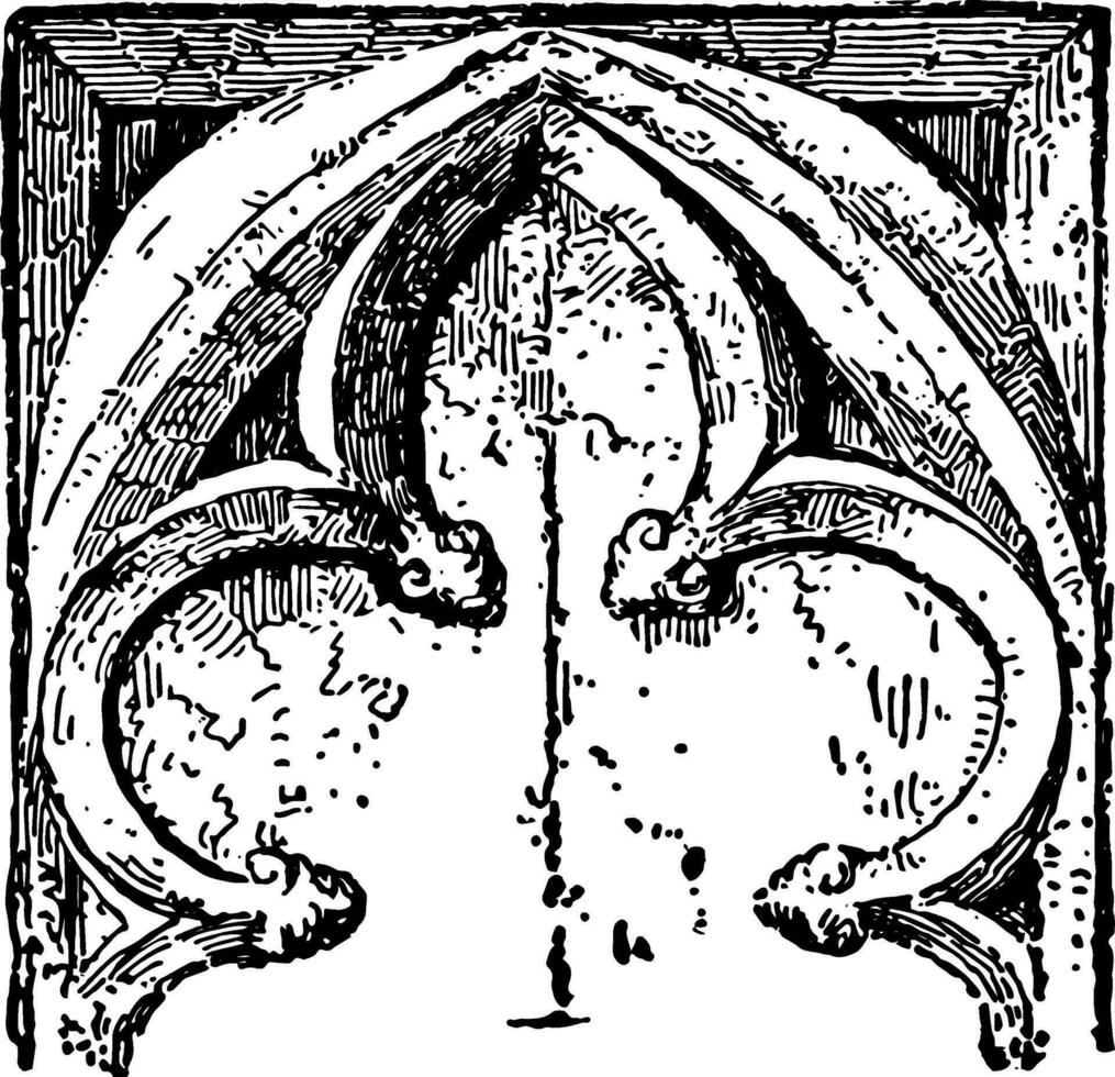 gothique potentille partie de une gothique ornement ancien gravure. vecteur