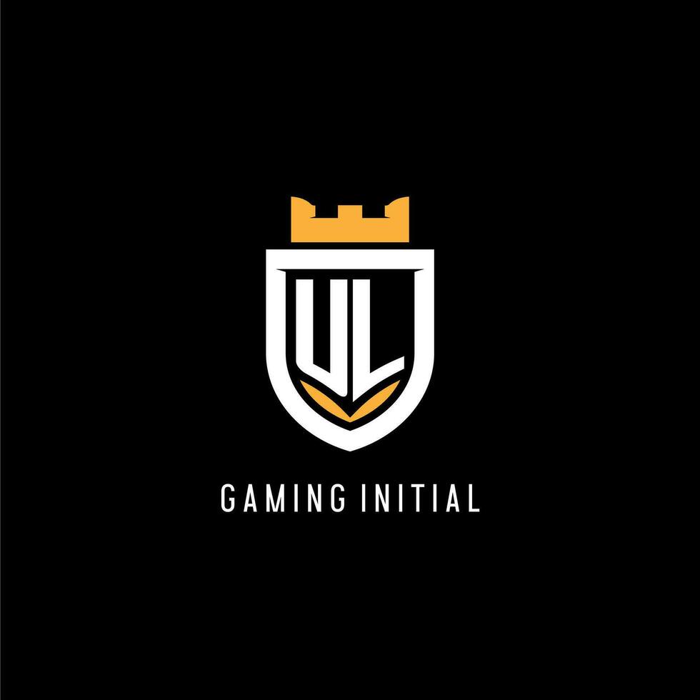 initiale ul logo avec bouclier, esport jeu logo monogramme style vecteur