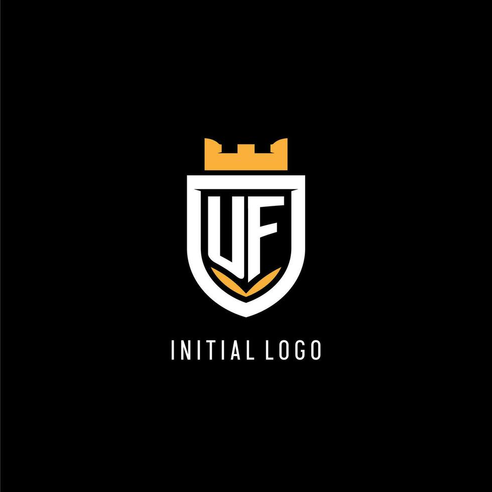 initiale euh logo avec bouclier, esport jeu logo monogramme style vecteur