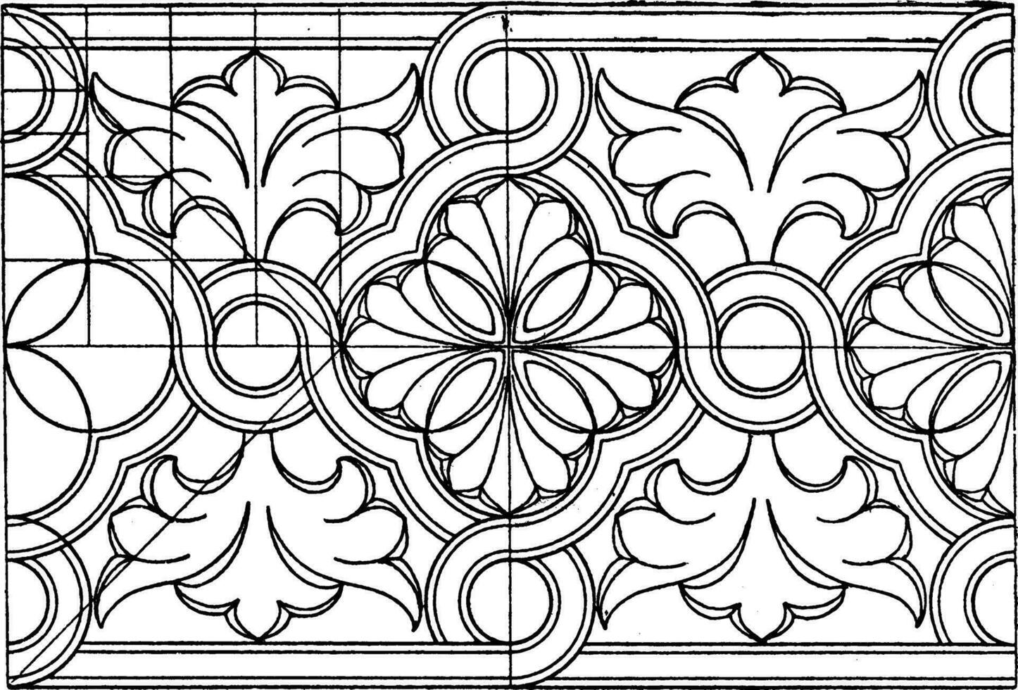 byzantin entrecroisement bande consiste de ondulé arc, ancien gravure. vecteur