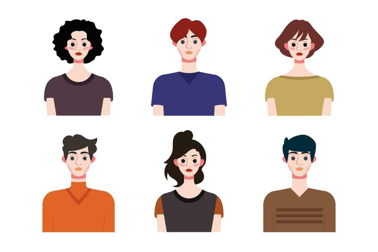 ensemble collection de gens avatar conception. personnages pour social médias et la mise en réseau, site Internet, app conception, développement, utilisateur profil, et utilisateur profil Icônes. vecteur illustration.