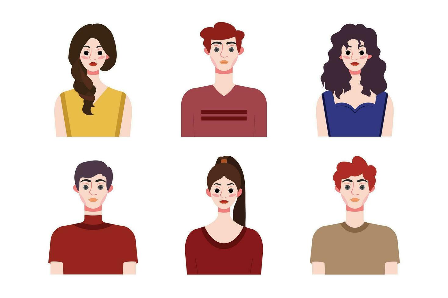 ensemble collection de gens avatar conception. personnages pour social médias et la mise en réseau, site Internet, app conception, développement, utilisateur profil, et utilisateur profil Icônes. vecteur illustration.