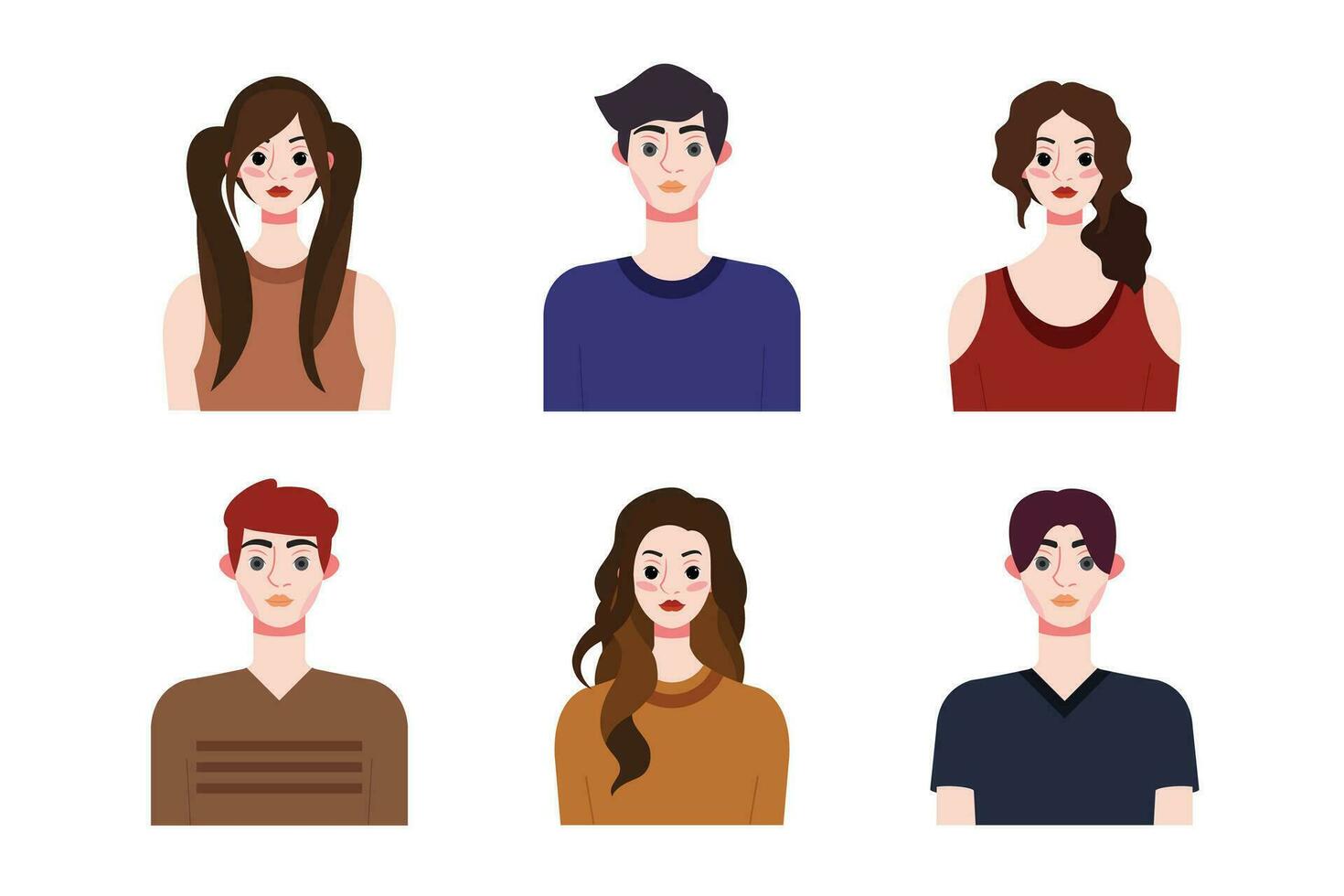 ensemble collection de gens avatar conception. personnages pour social médias et la mise en réseau, site Internet, app conception, développement, utilisateur profil, et utilisateur profil Icônes. vecteur illustration.