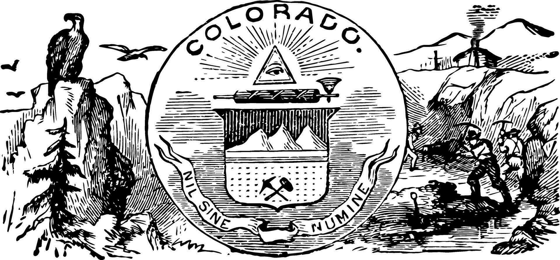 le officiel Etat joint de Colorado ancien illustration vecteur