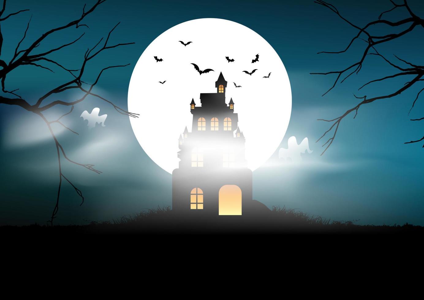 fond de paysage effrayant halloween vecteur