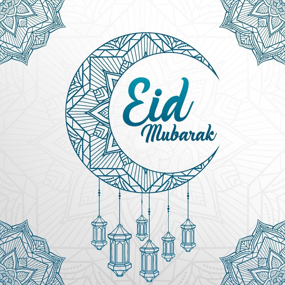 fond premium eid mubarak, adapté pour carte de voeux, affiche et bannière. illustration vectorielle vecteur