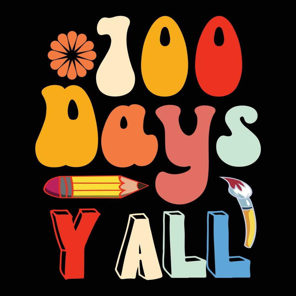100 journées de école T-shirt conception et paquet vecteur