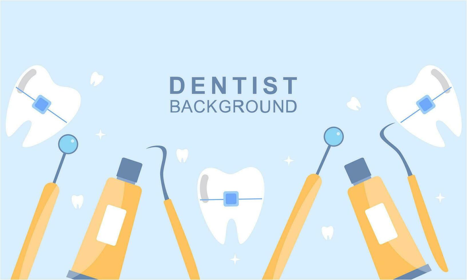 dentiste outils et équipement bannière concept vecteur