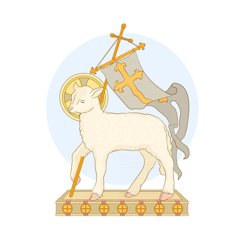 jésus, agneau de dieu, caractère chrétien vecteur