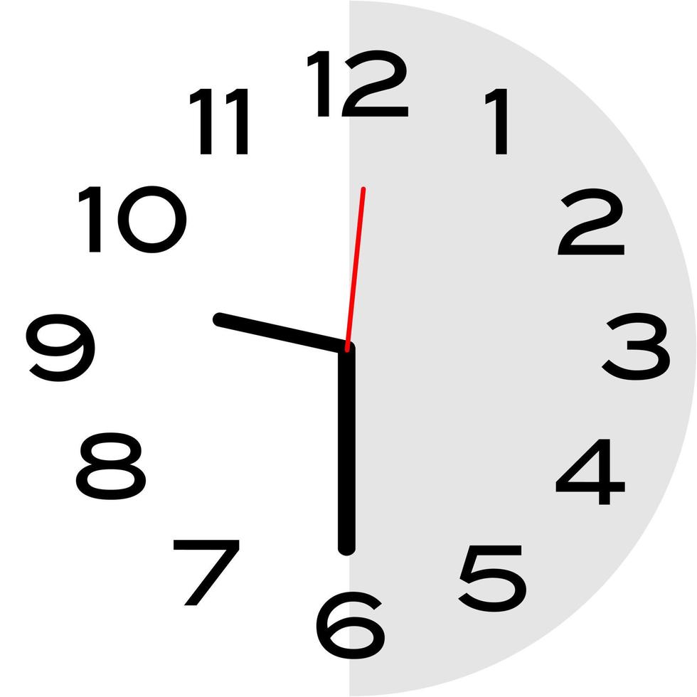 icône de l'horloge analogique à 9 heures et demie vecteur