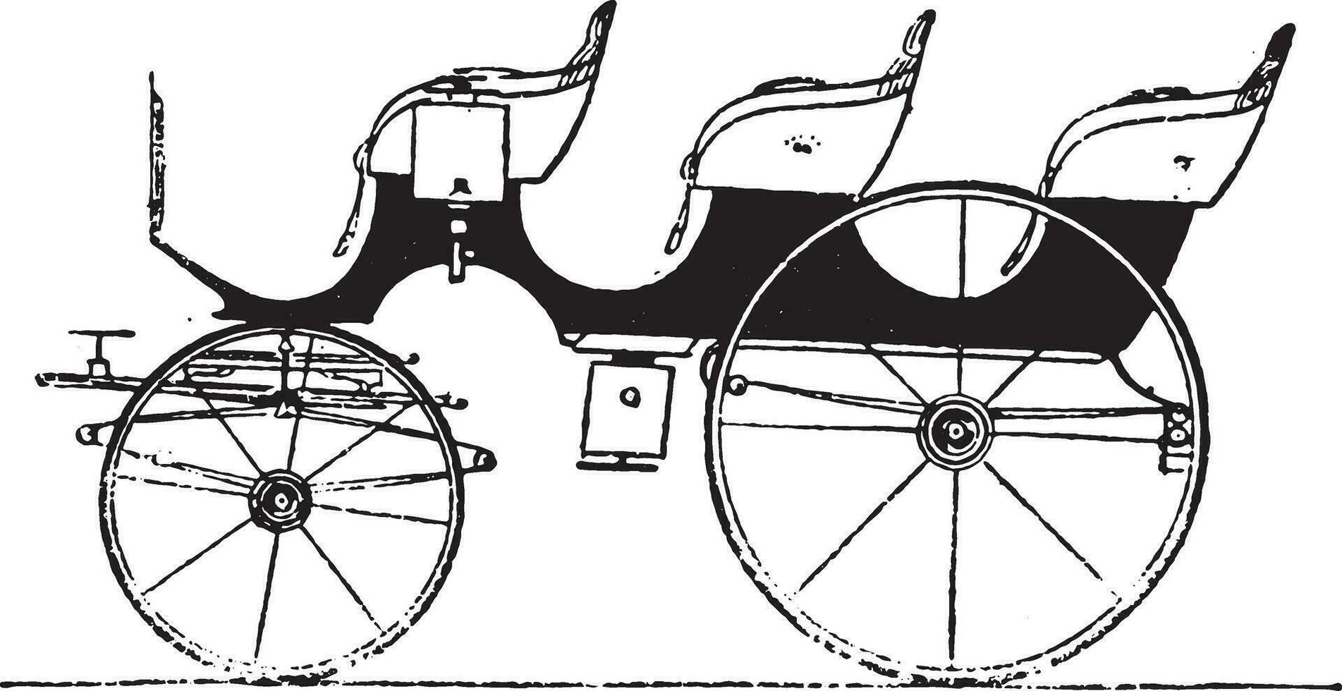 wagonnette, ancien gravure. vecteur