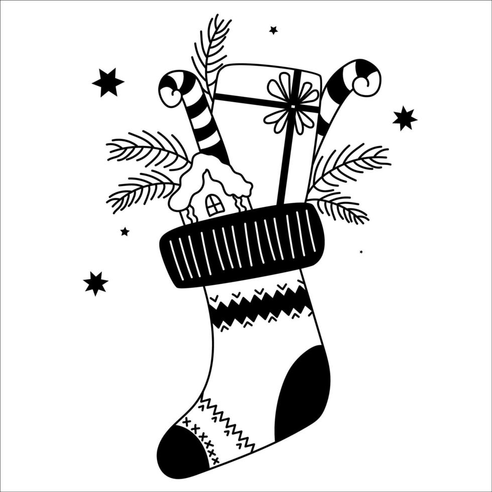 chaussette de noël décorative vecteur