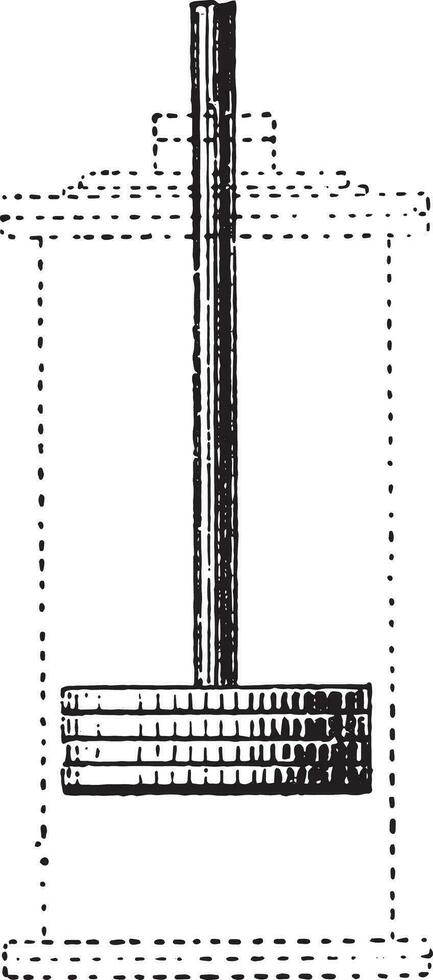 piston, ancien gravure. vecteur