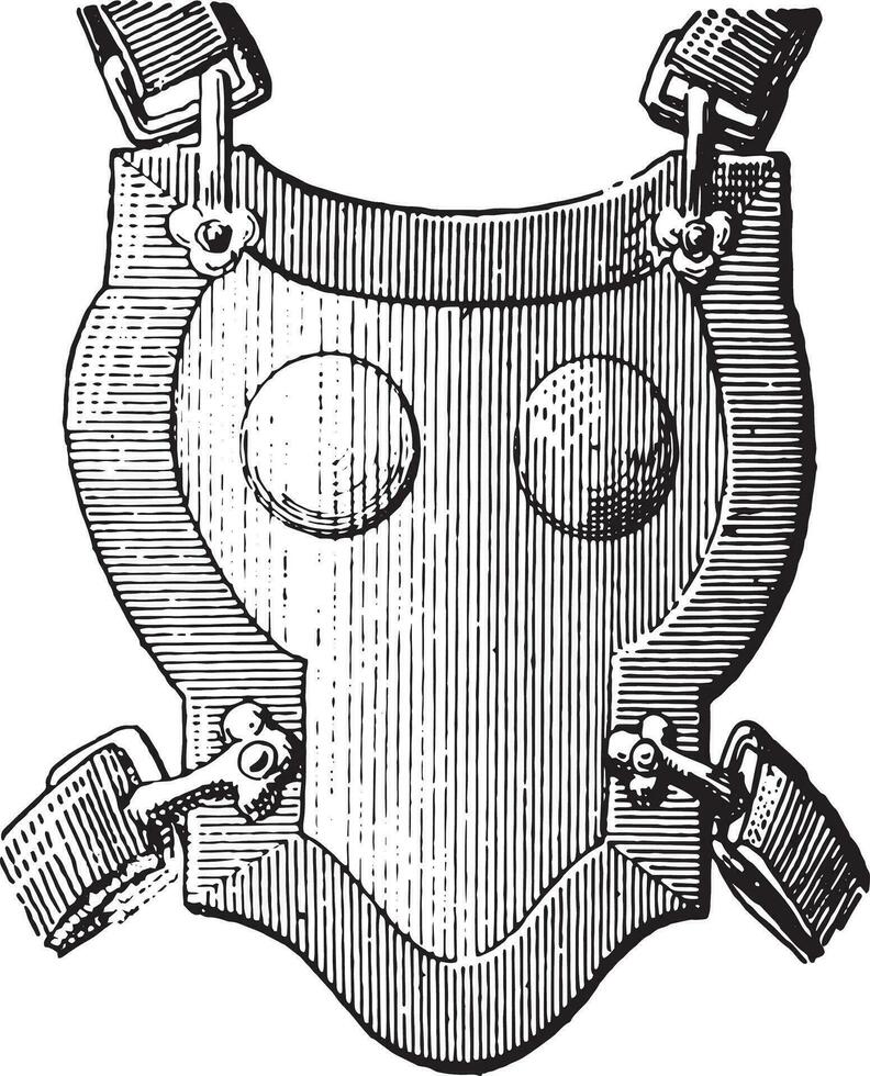 pectoral armure, ancien gravure. vecteur