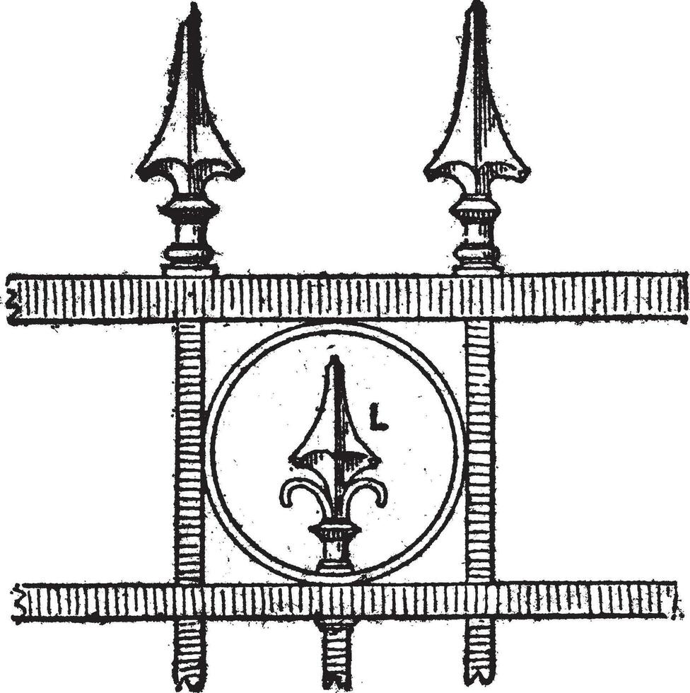 lance pointe conception, ancien gravure vecteur