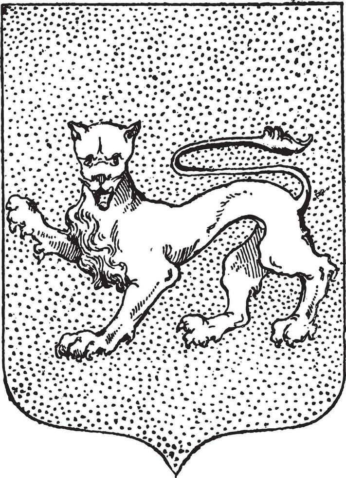 léopard manteau de bras, ancien gravure vecteur
