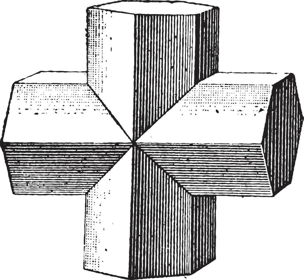 la staurolite, ancien gravure. vecteur