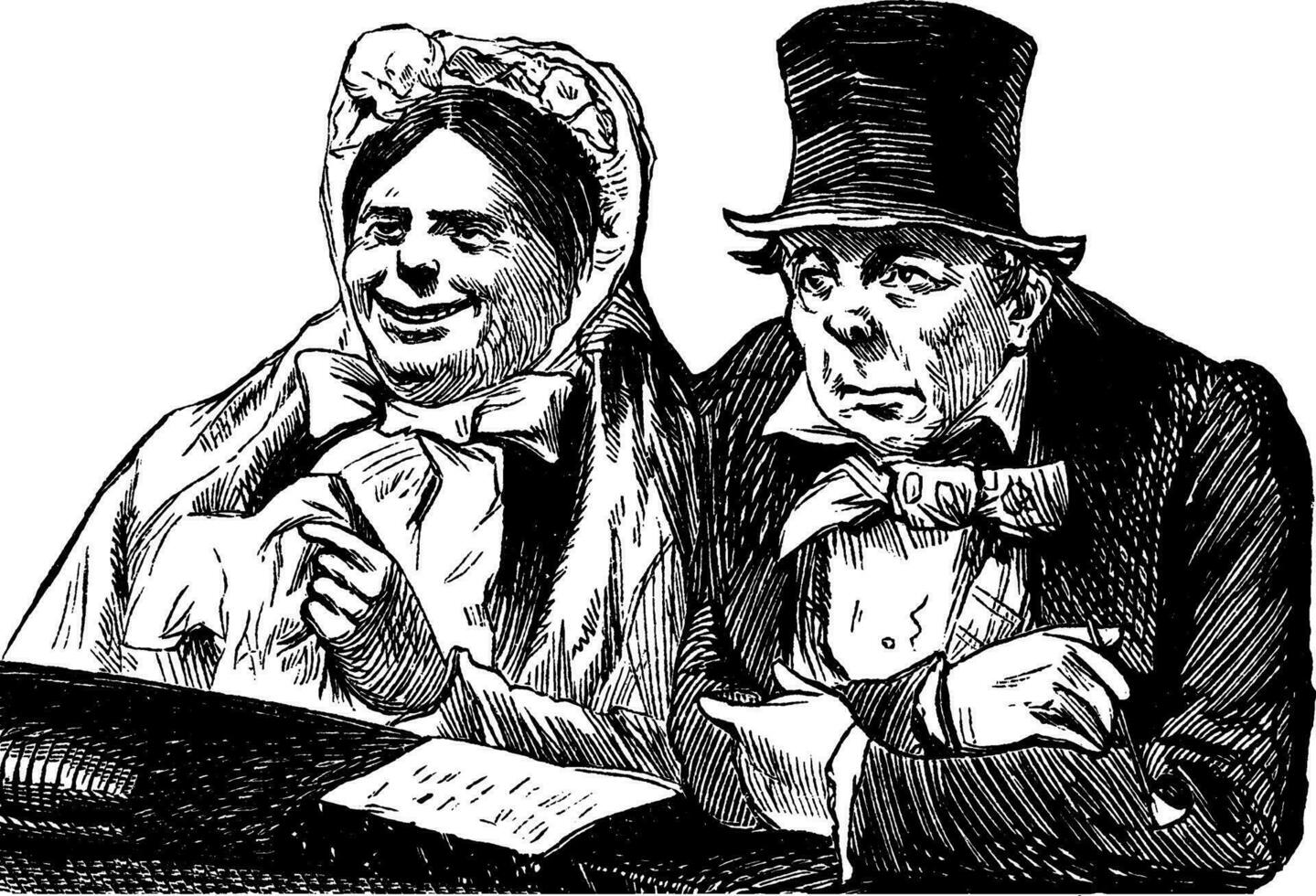 homme et femme dans église, ancien illustration vecteur