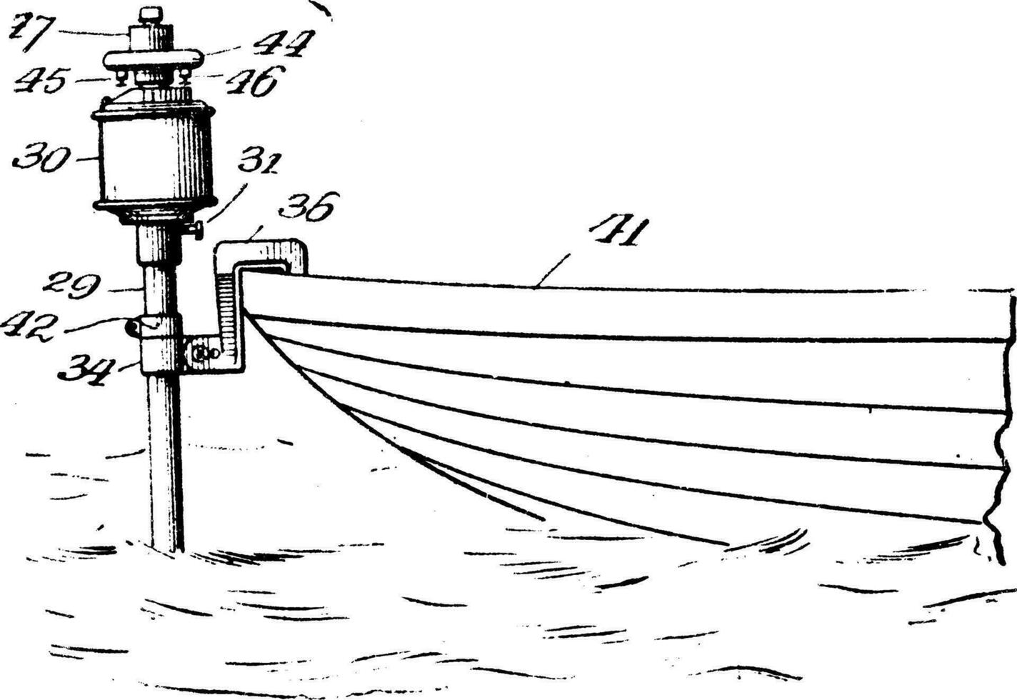 bateau diriger et hélice, ancien illustration. vecteur