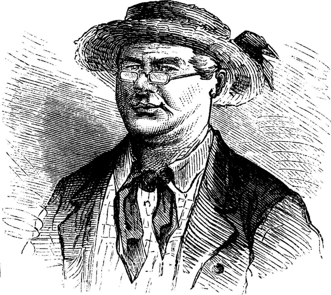 homme avec chapeau et lunettes, ancien illustration vecteur