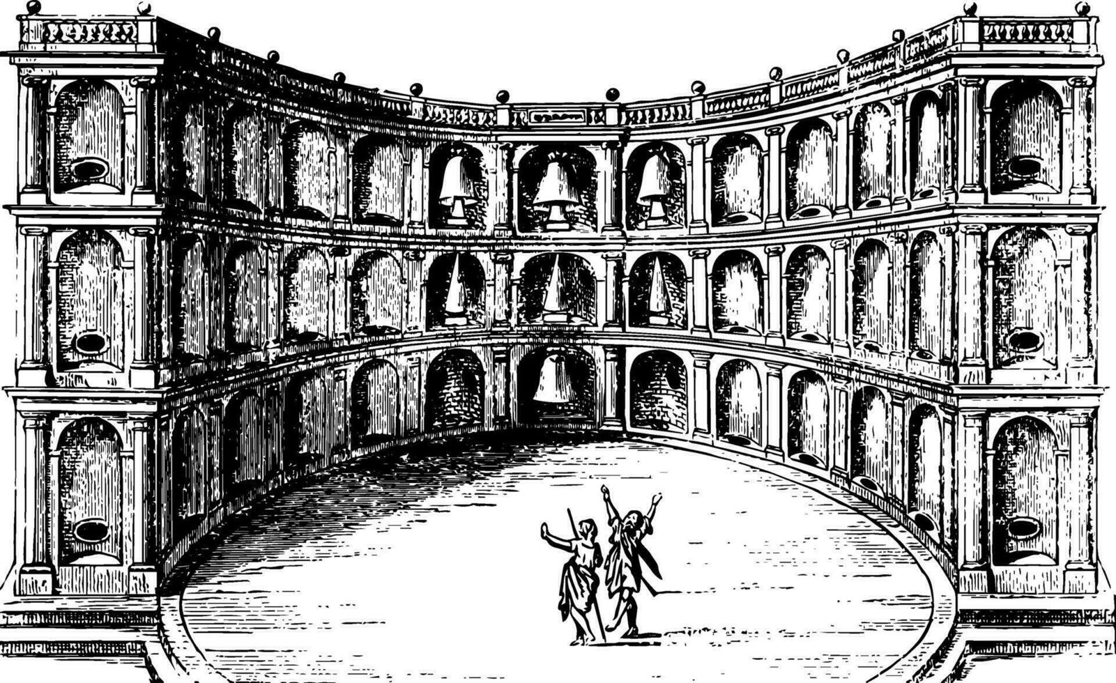 théâtre de Vitruve théâtre de Vitruve a été une romain ancien gravure. vecteur
