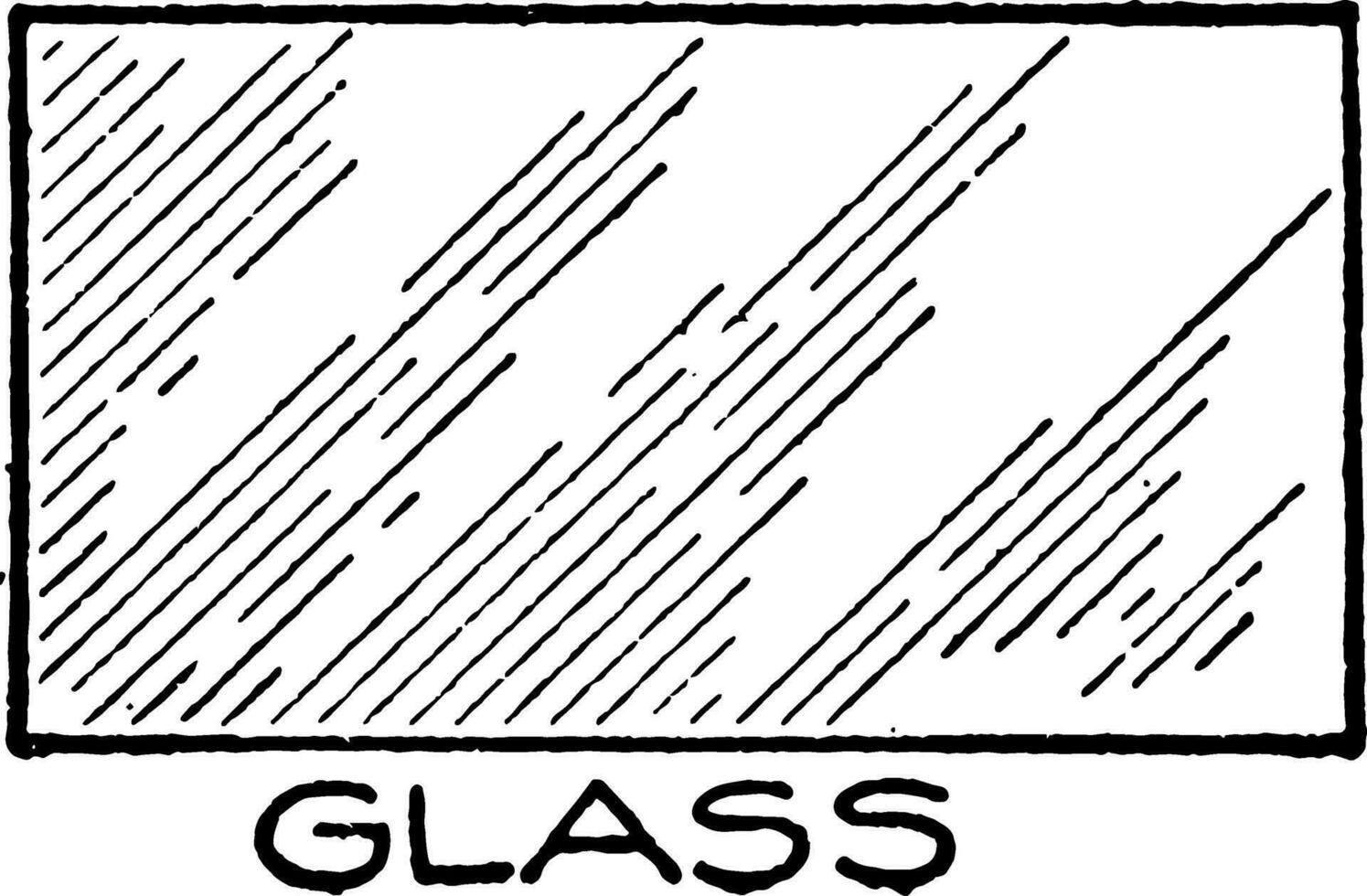 mécanique dessin traverser éclosion de verre, hachures pour texture, ancien gravure. vecteur