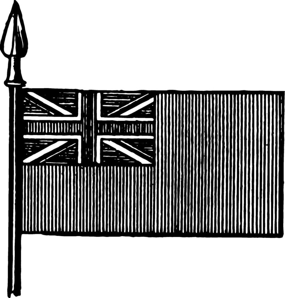 le rouge insigne est le drapeau de le Britanique marchande service, ancien illustration vecteur