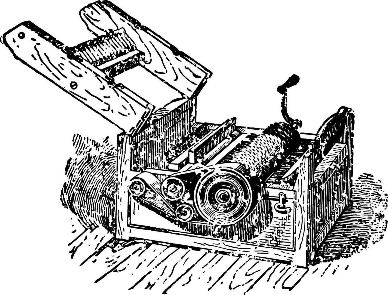 Whitney coton Gin ancien illustration. vecteur