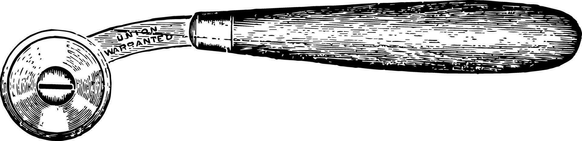 porte-papier roue couteau ancien illustration. vecteur