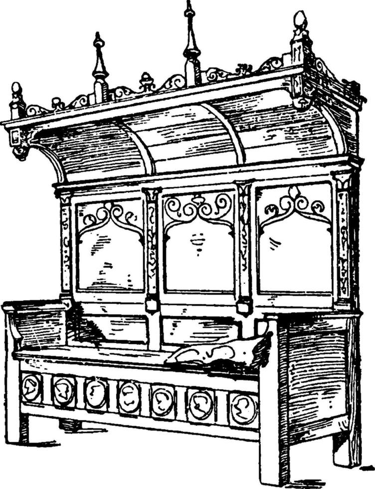 Renaissance banc, ancien illustration vecteur