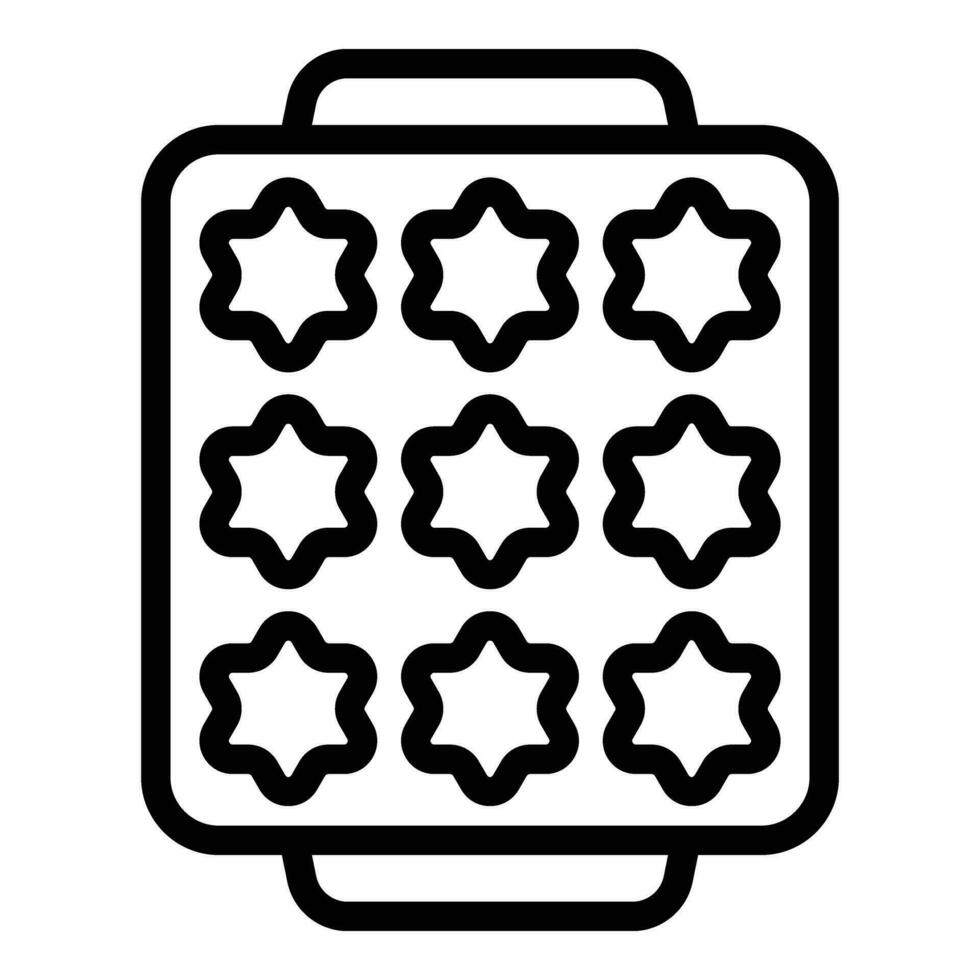 étoiles ustensiles de cuisson icône contour vecteur. cuisson Gâteaux plateau vecteur